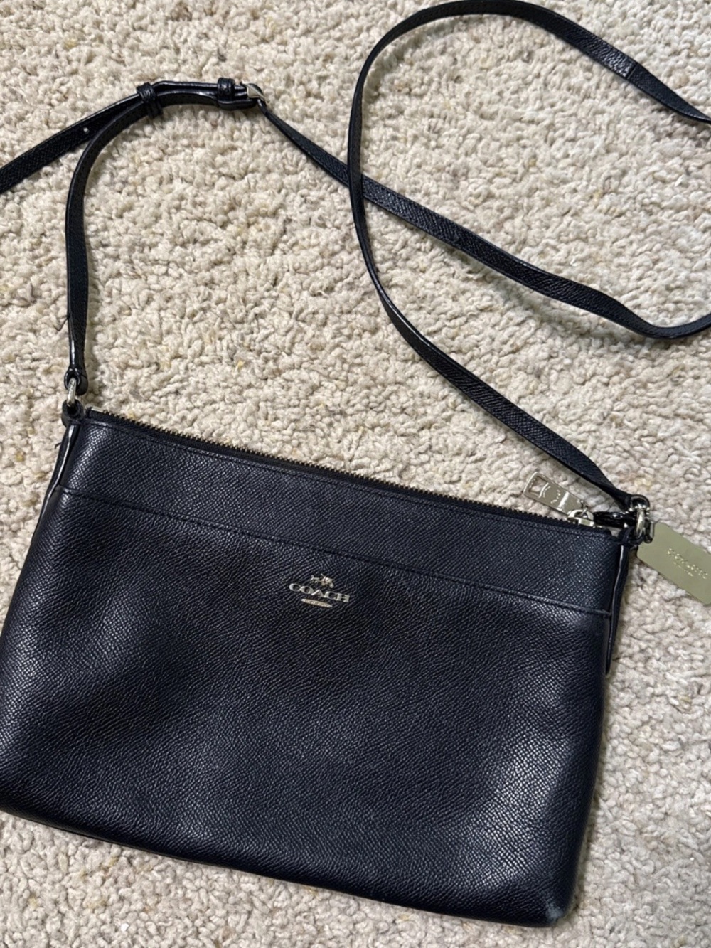 Coach Black Leather Crossbody Shoulder Bag Excellent Condition
